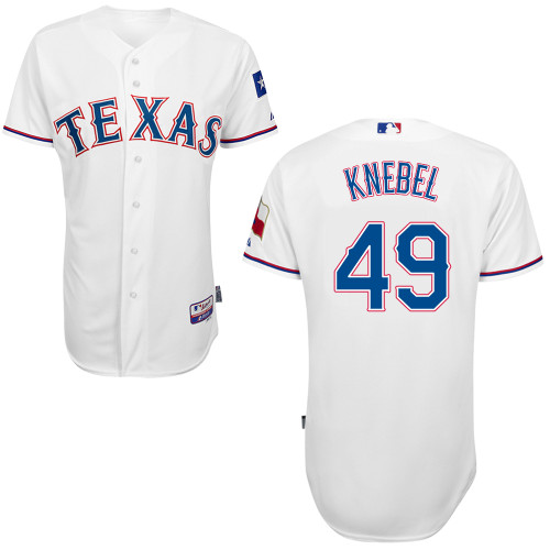 Corey Knebel #49 MLB Jersey-Texas Rangers Men's Authentic Home White Cool Base Baseball Jersey